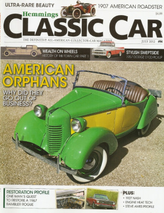 HEMMINGS CLASSIC CAR 2012 JULY - Am UNDERSLUNG ROADSTER, SWEPTSIDE, ROGUE